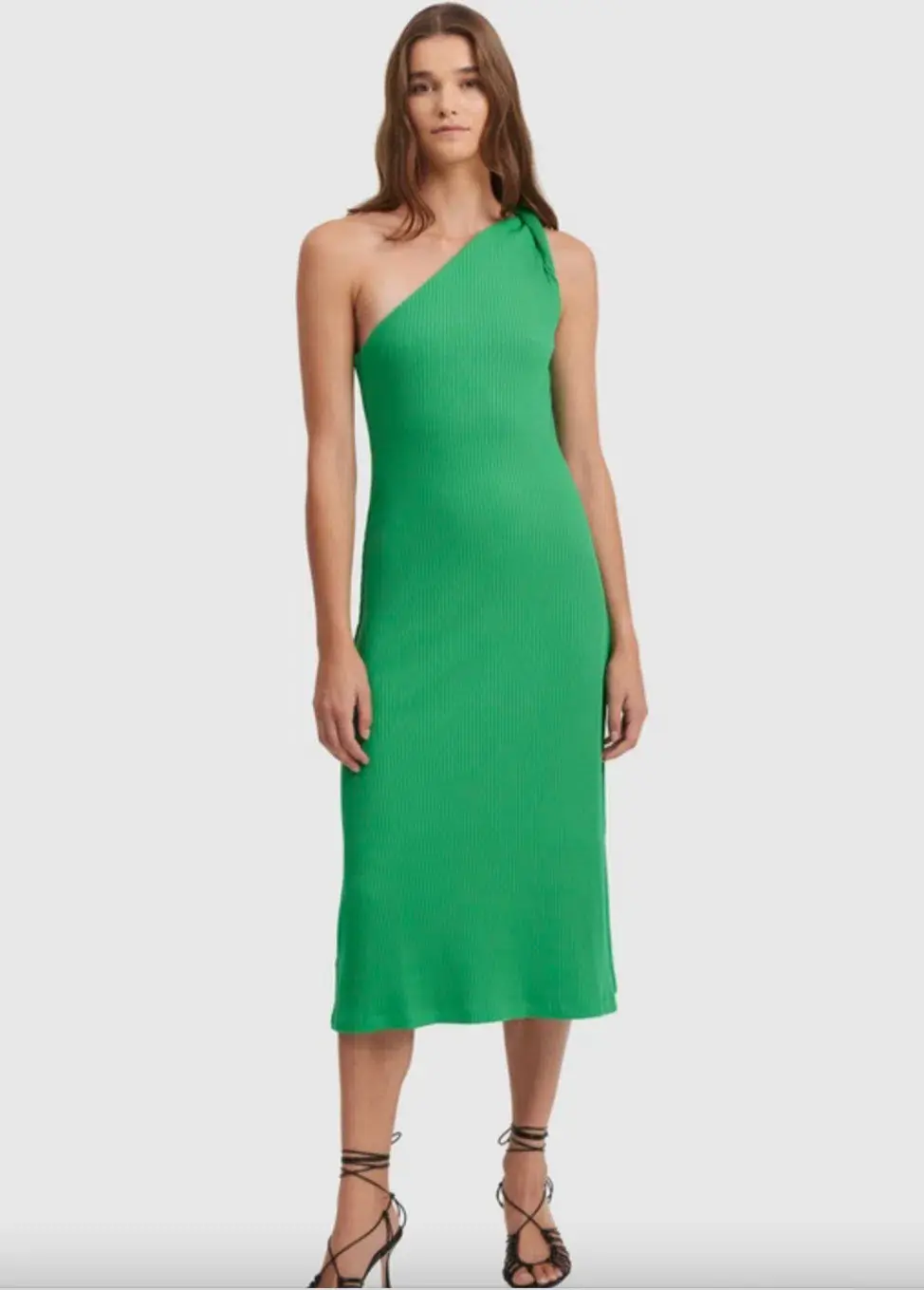 Country Road Twist One Shoulder Midi Green Size XXS / AU 6 - Image 1
