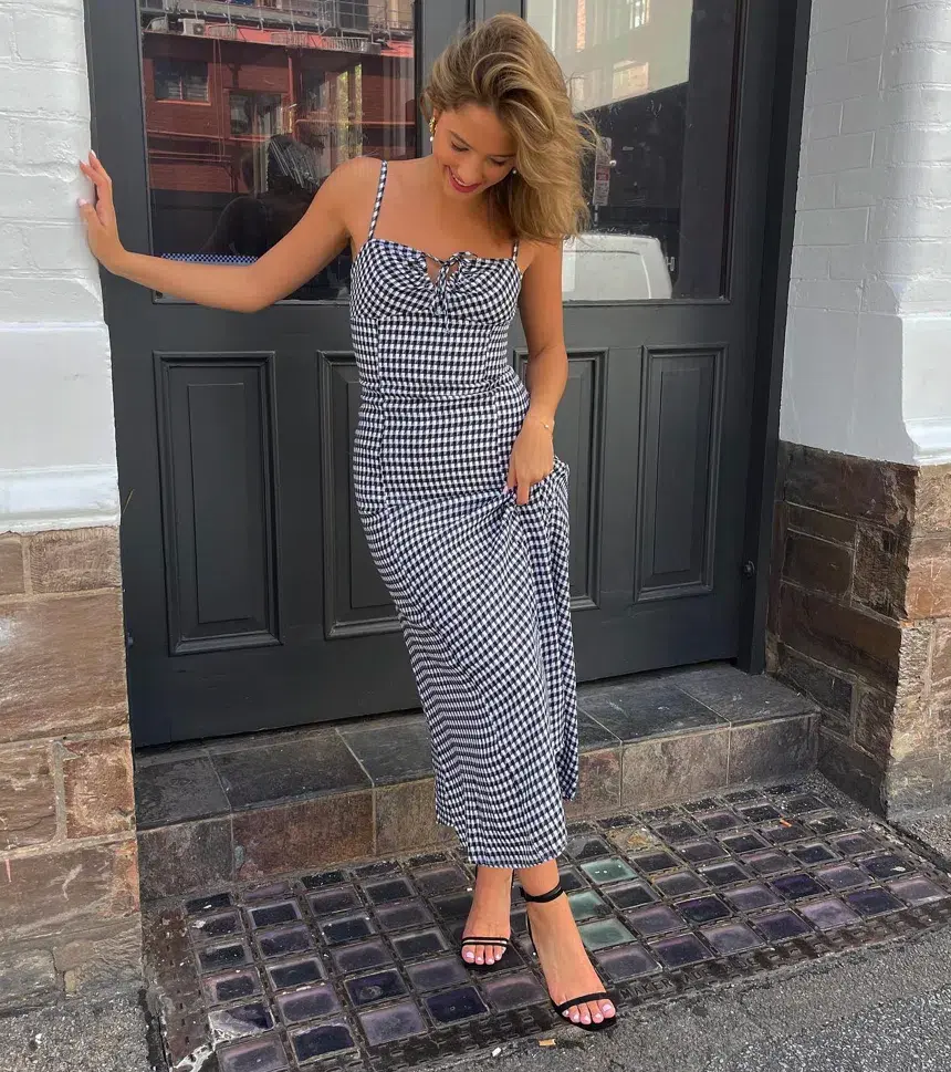 Kookai Alora Gingham Day Dress Size AU 12  - Image 3