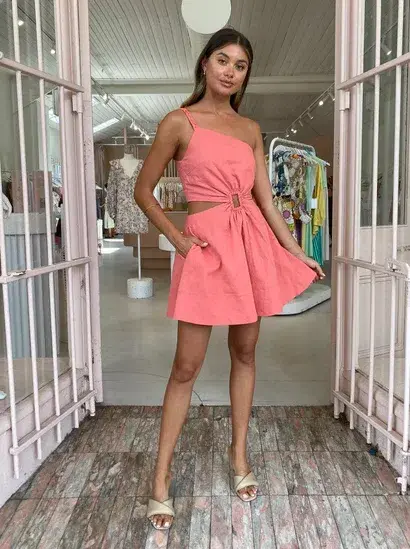 New Romantics Mini Dress Pink Size AU 10 for rent on The Volte - main image