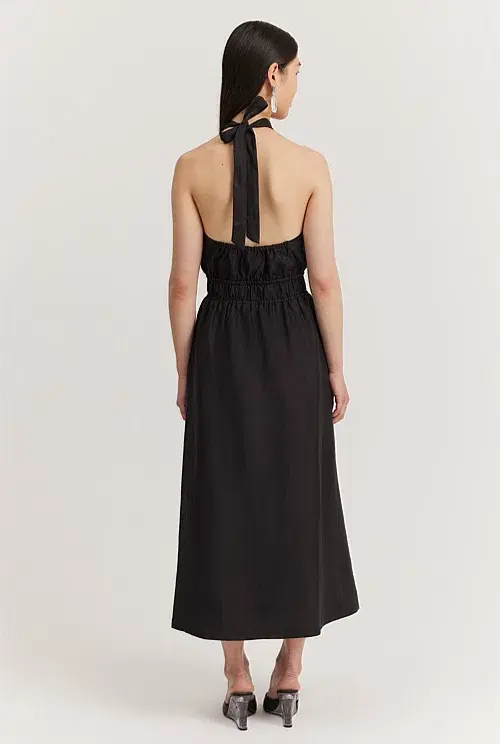 Country Road Halter Midi Dress Black Size AU 10 - Image 2