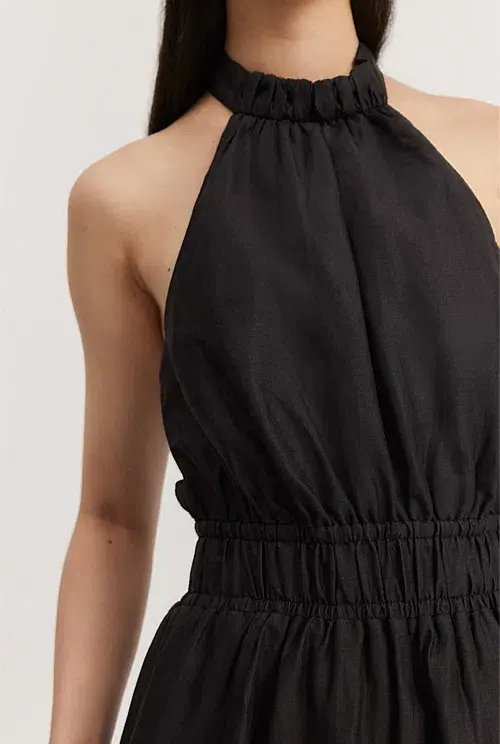 Country Road Halter Midi Dress Black Size AU 10 - Image 3