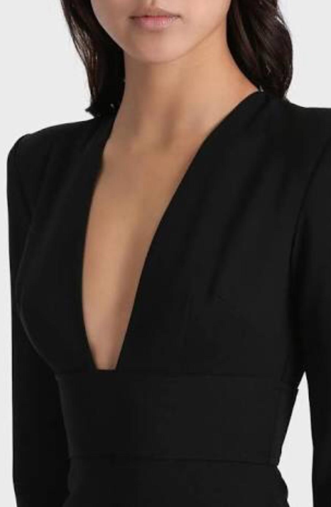 Alex Perry Black Maura V Pencil Dress Size 10 - Image 3