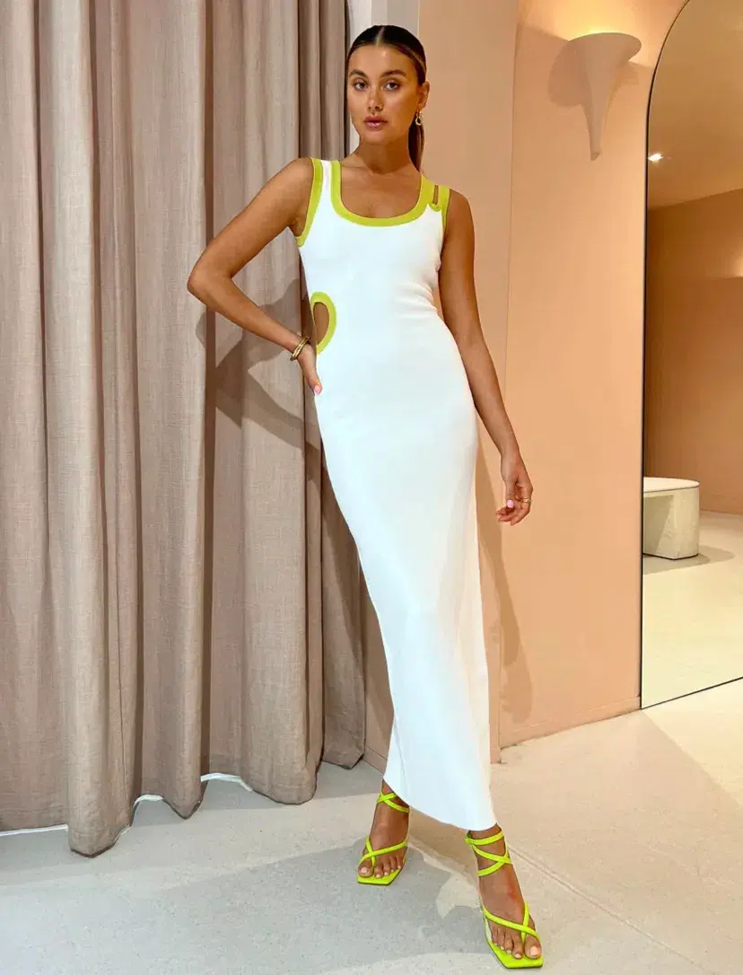 Sir The Label Evalina Cut Out Dress White Size AU 6 - Image 1