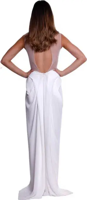 Carla Zampatti Birth Of Venus Dress White Size 6 - Image 2