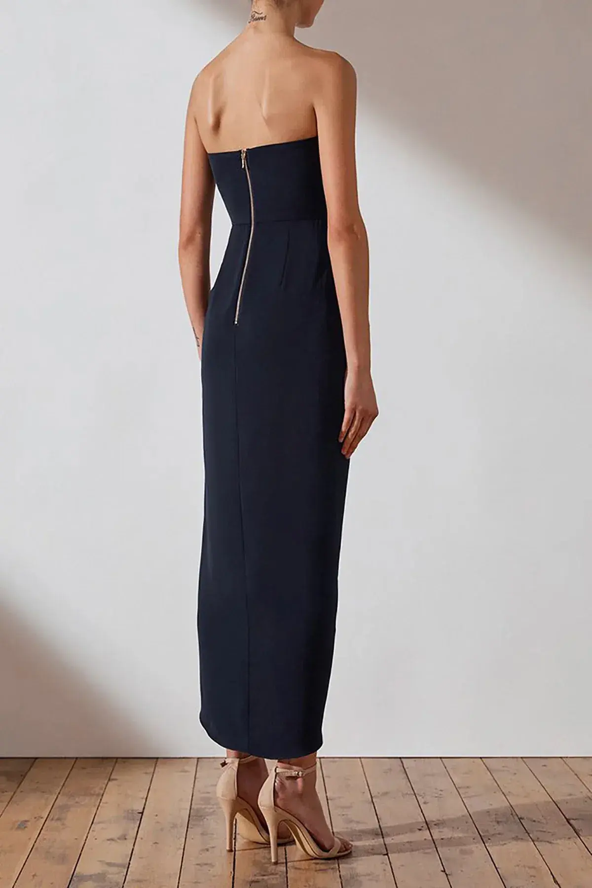 Shona Joy ‘U’ Core Bustier Draped Dress Navy Size AU 12 - Image 2