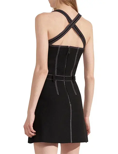 Dion Lee Stitch Tuck Mini Dress Black Size AU 10 - Image 4