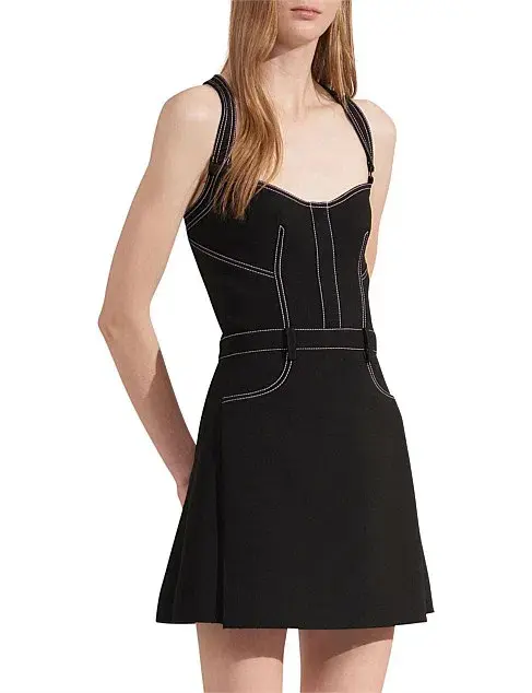 Dion Lee Stitch Tuck Mini Dress Black Size AU 10 - Image 3