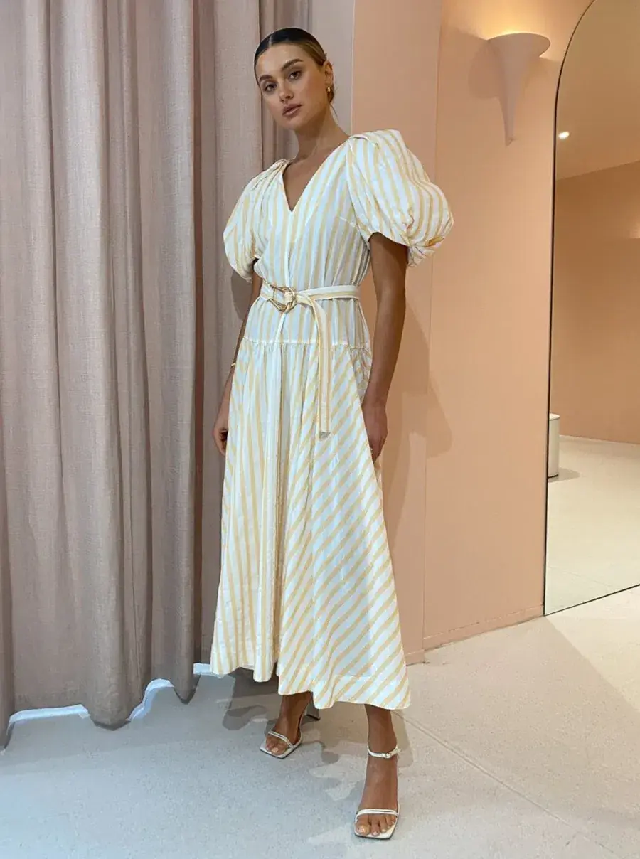 Acler Warner Dress Mango Stripe Size 8 - Image 2