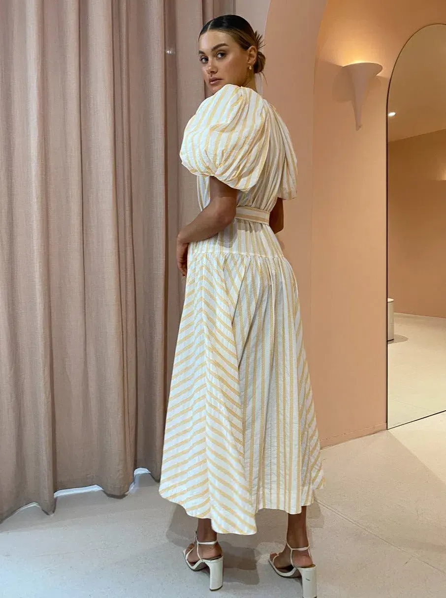 Acler Warner Dress Mango Stripe Size 8 - Image 4