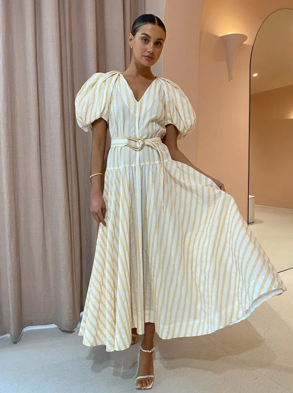 Acler Warner Dress Mango Stripe Size 8 - Image 1