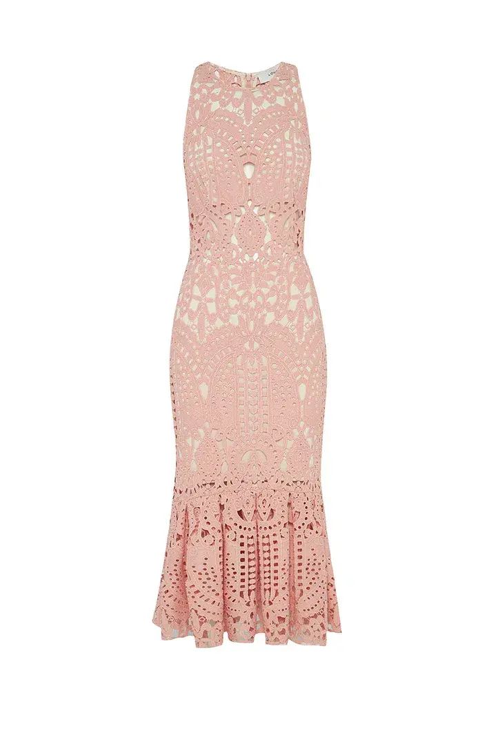 Lover Harmony Cut Out Midi Dress Pink Size 10 - Image 4