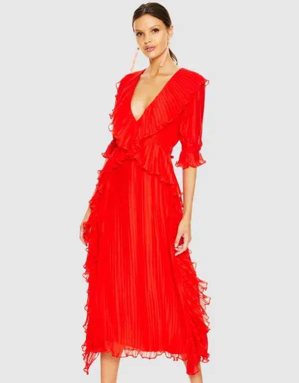 Talulah Sweet Sugar Midi Dress Red Size 8 - Image 2