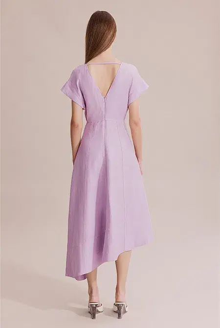 Country Road Panelled Midi Dress Lilac Size 8 - Image 3