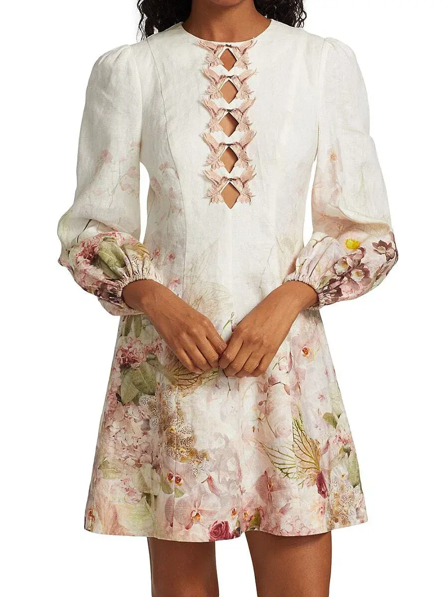 Zimmermann Dancer  Hummingbird Mini Dress Floral Size 1 / Au 10 for rent on The Volte - main image