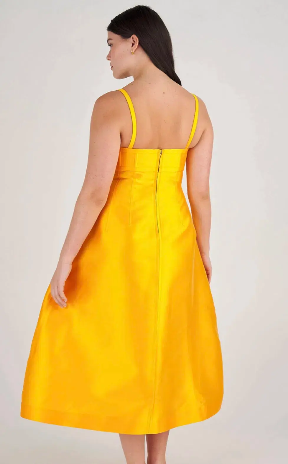 Oroton Sculptured Bodice Dress in Marigold Size 12 for rent on The Volte - main image