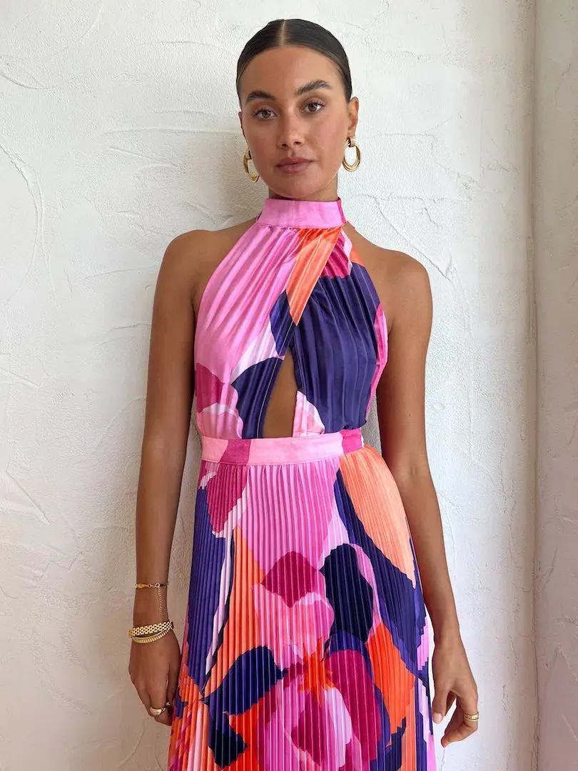 Lidee Renaissance Gown in Capri Print Pink Size 6 / XS - Image 4