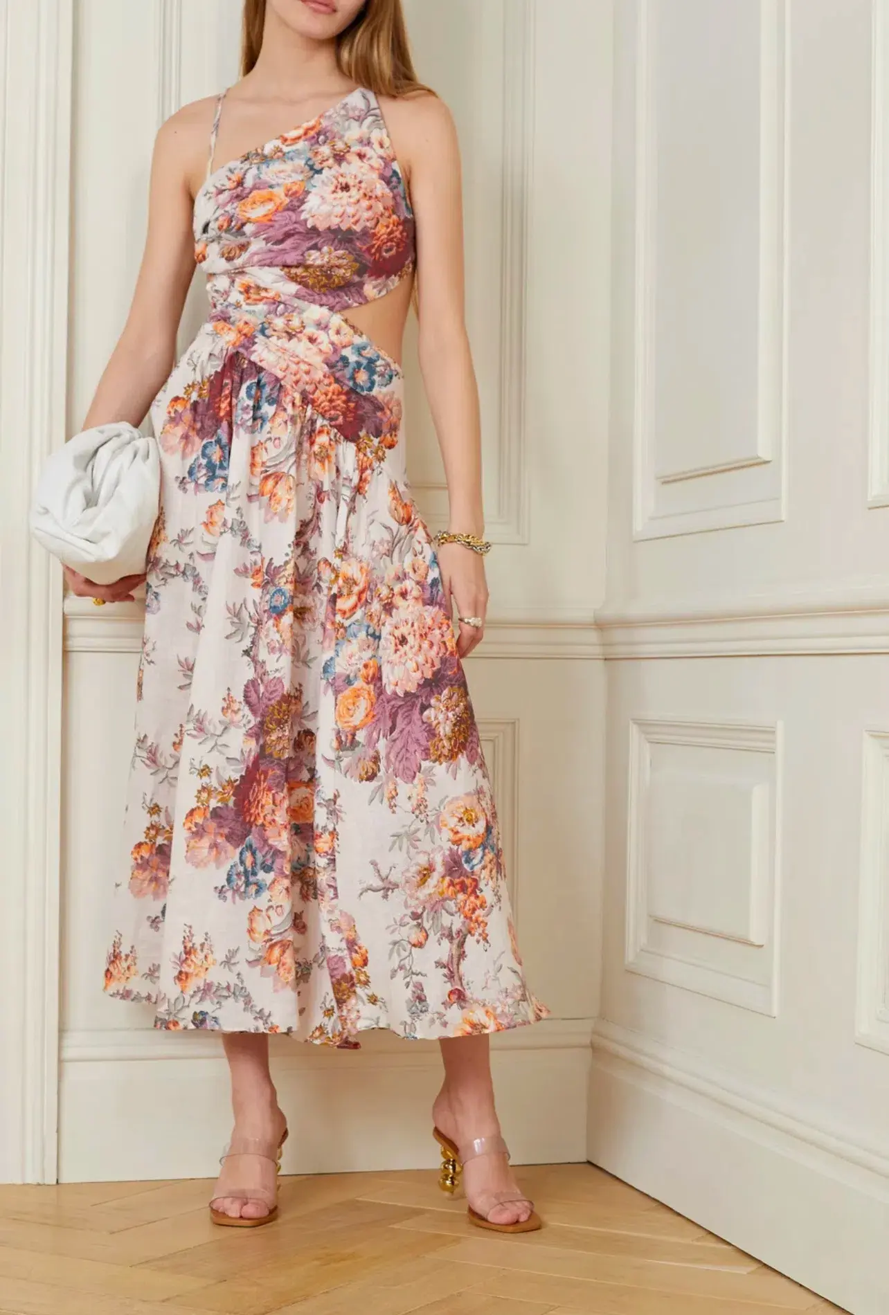 Zimmermann Pattie Asymmetric Midi Dress Floral Size 1 / Au 10 - Image 1
