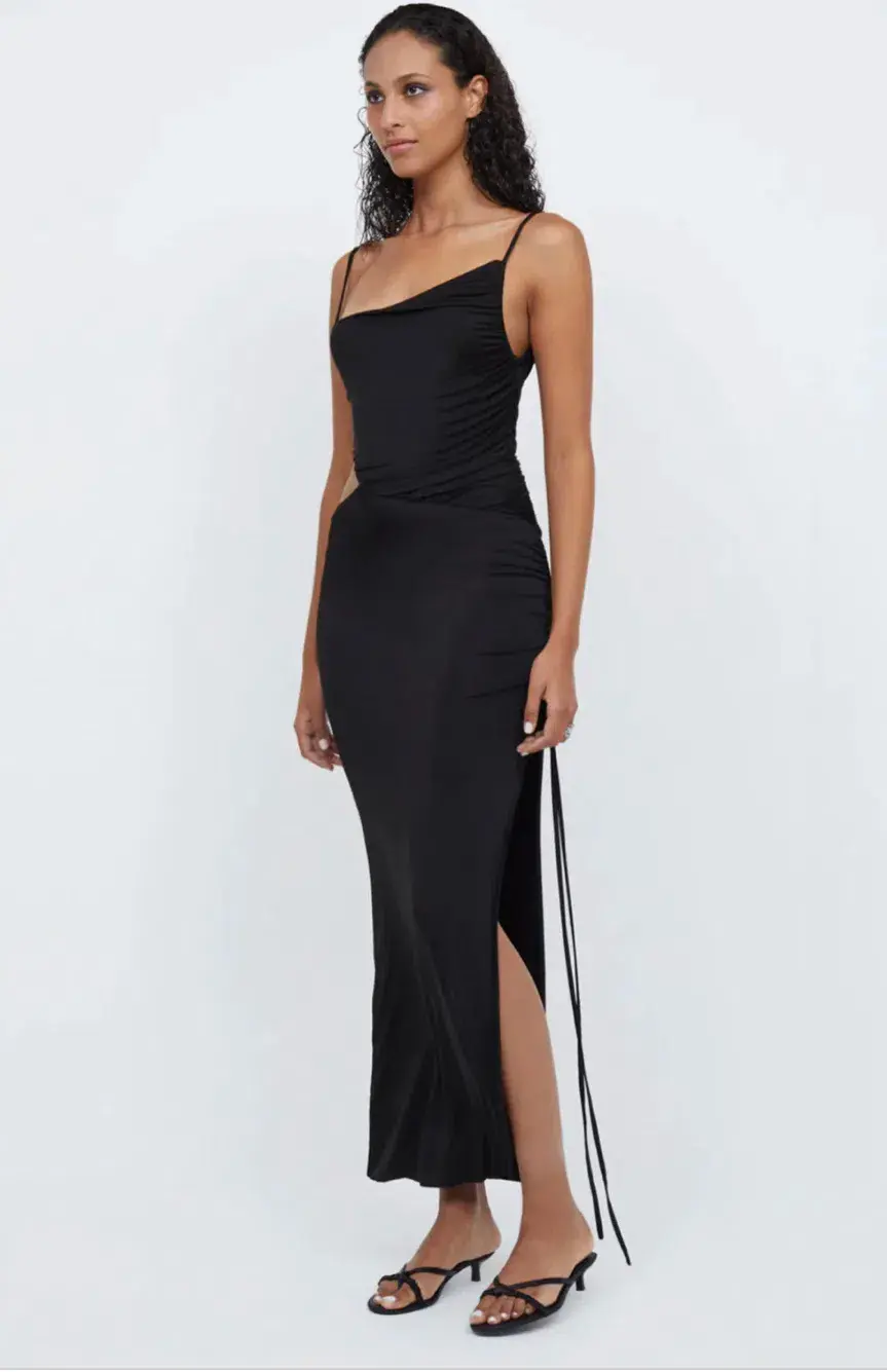 Bec and Bridge Ariel Asym Maxi Dress Black Size 6 for rent on The Volte - main image