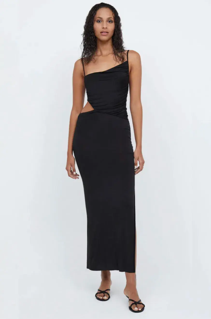 Bec and Bridge Ariel Asym Maxi Dress Black Size 6 - Image 1