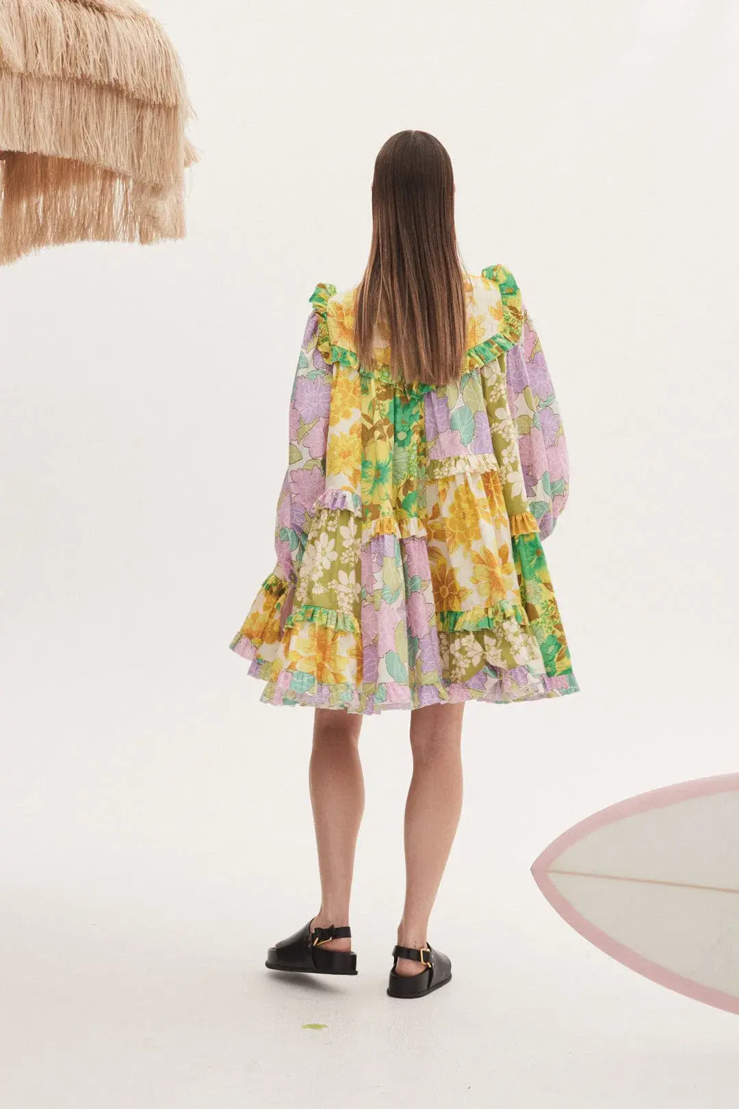 Alemais Elora Patchwork Mini Dress Multi Floral Size 14  - Image 2