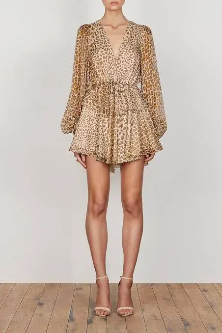Shona Joy Ghetty Dress Leopard Print Size 8 - Image 1