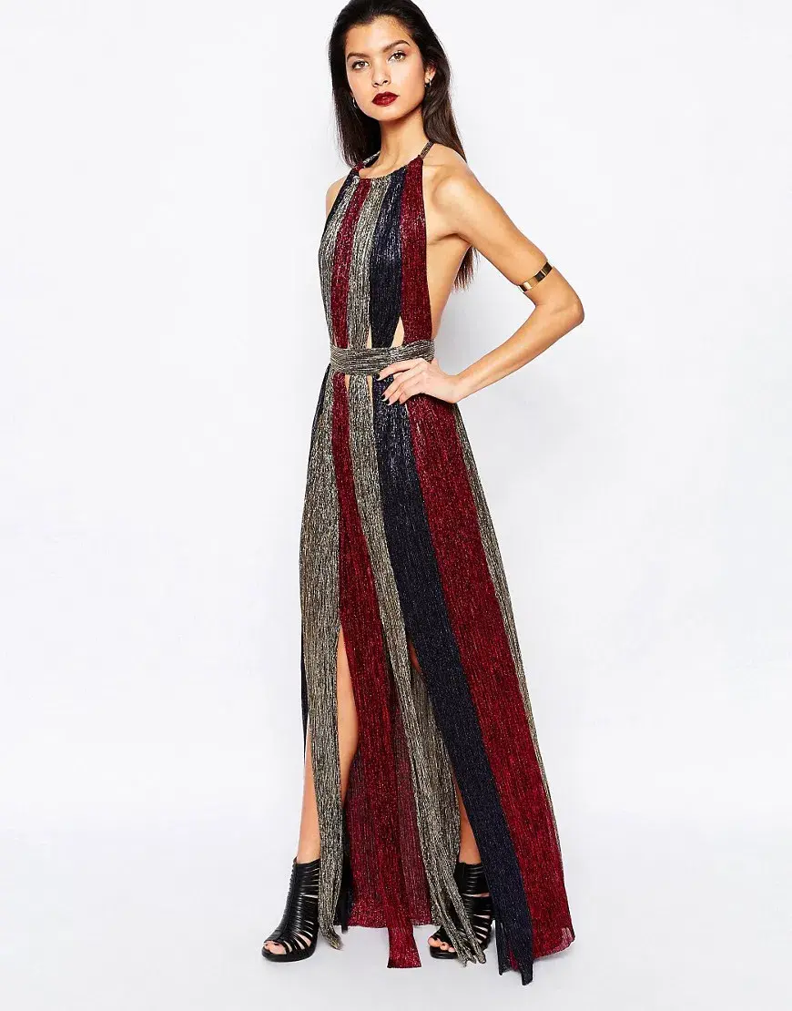 Bec & Bridge Santal Sparkle Metallic Maxi Dress Multi Size 10 - Image 1