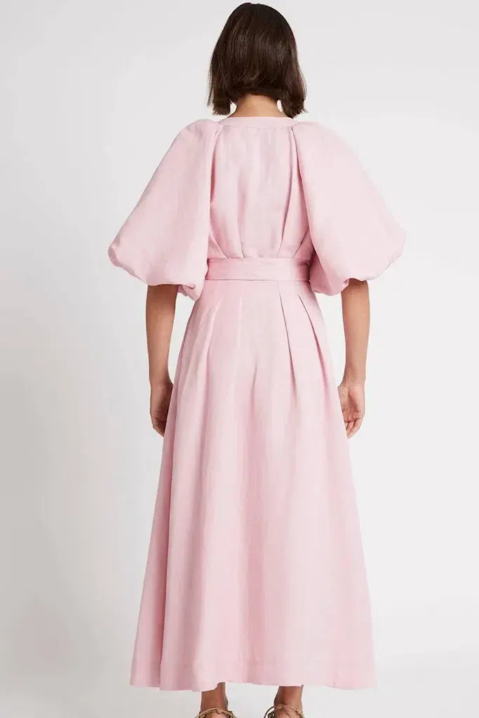 Aje Evermore Midi Dress Rose Pink Size 14 for rent on The Volte - main image