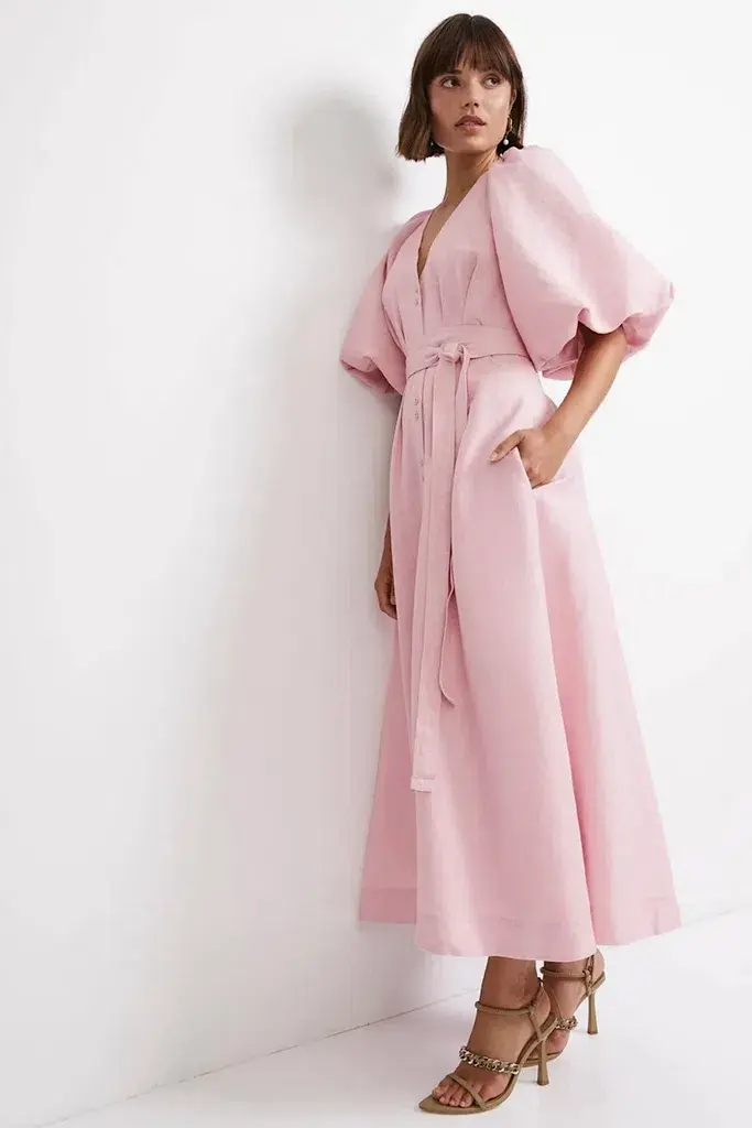 Aje Evermore Midi Dress Rose Pink Size 14 - Image 2