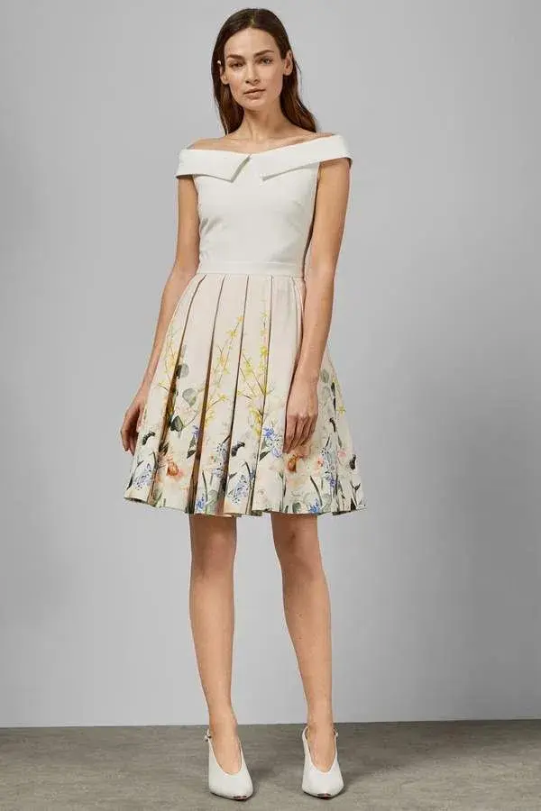 Ted Baker Oceanne Elegance Full Skirt Dress Floral Size 8 - Image 1