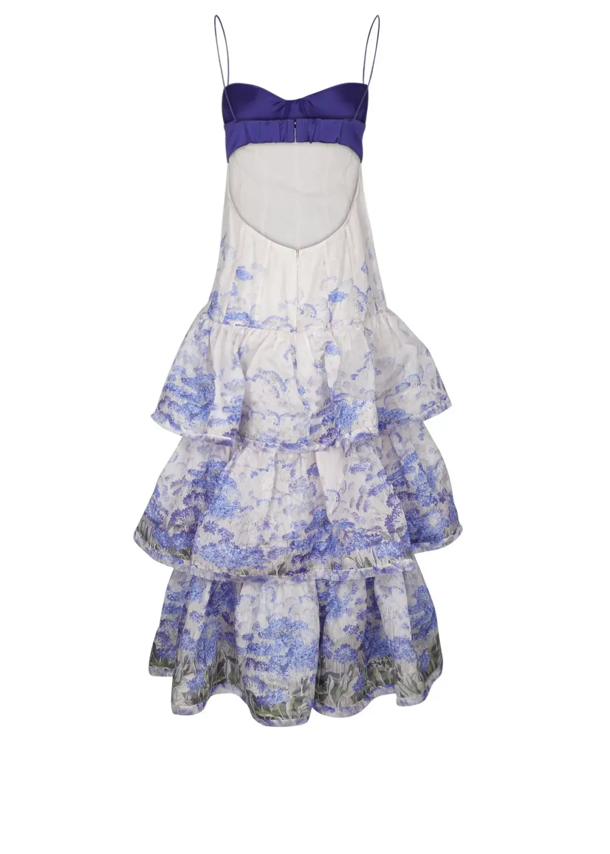 Zimmermann Luminous Tiered Gown Dress Corn Flower Print Size 2 / AU 12 - Image 5
