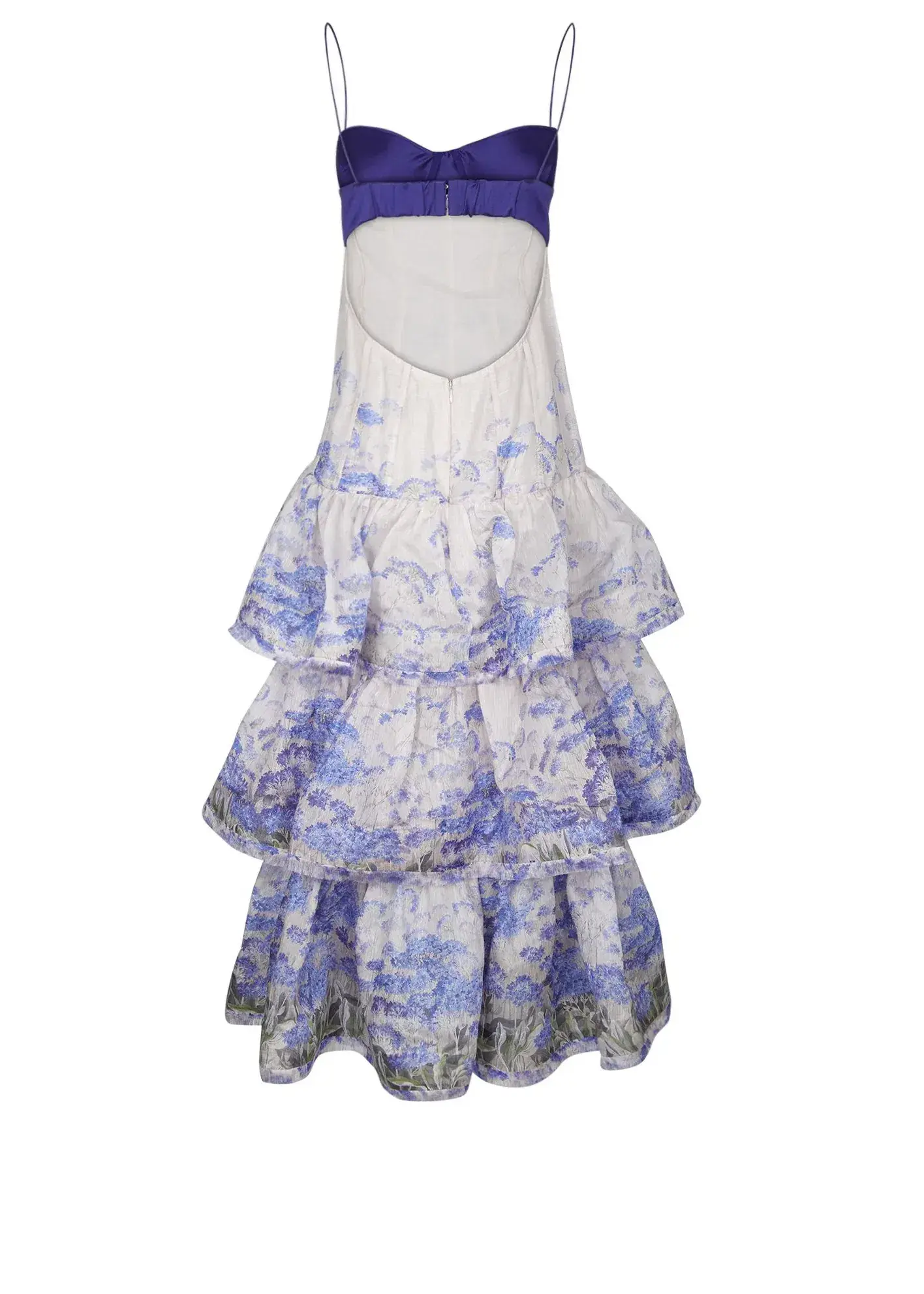 Zimmermann Luminous Tiered Gown Dress Corn Flower Print Size 2 / AU 12 - Image 5