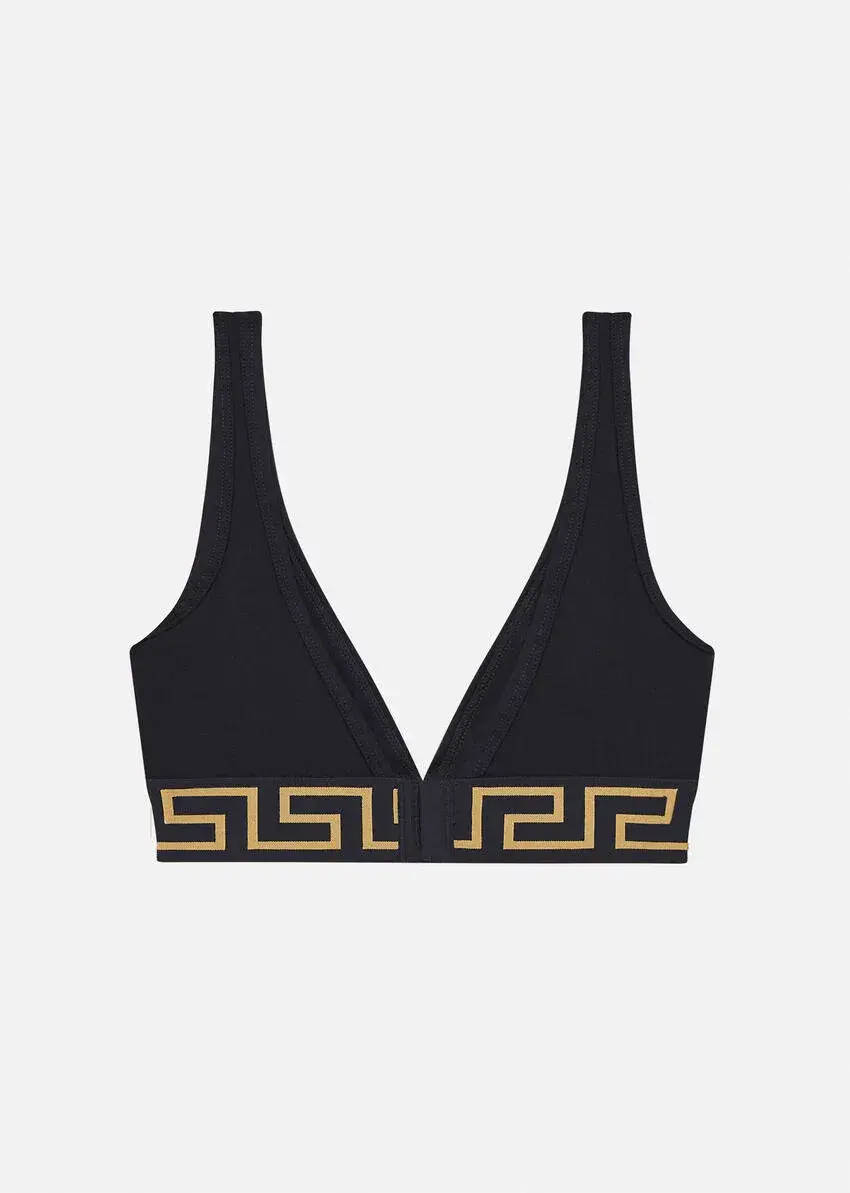 Versace Greca Border Bralette Black Size 1/AU 10 for rent on The Volte - main image