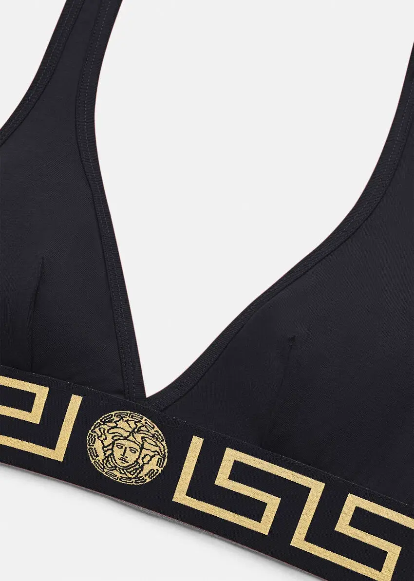 Versace Greca Border Bralette Black Size 1/AU 10 for rent on The Volte - main image
