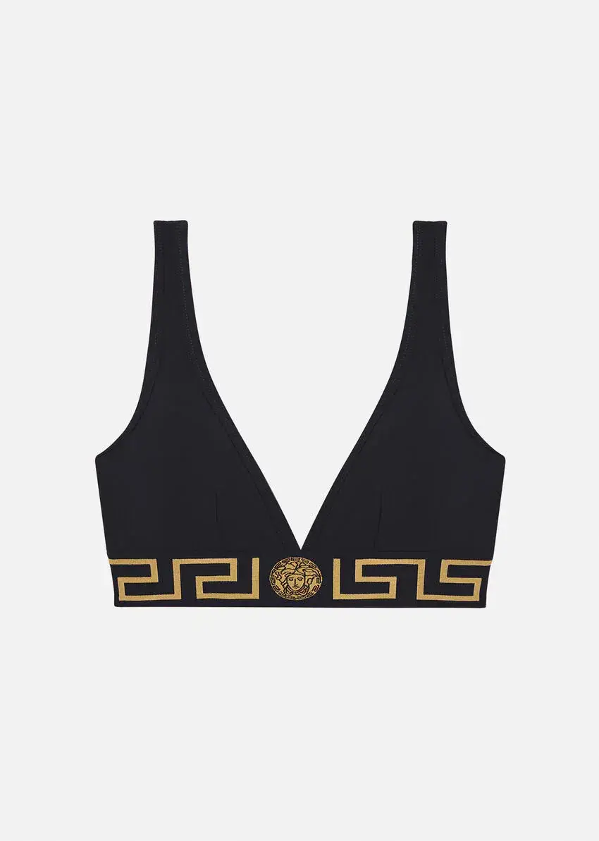 Versace Greca Border Bralette Black Size 1/AU 10 - Image 2