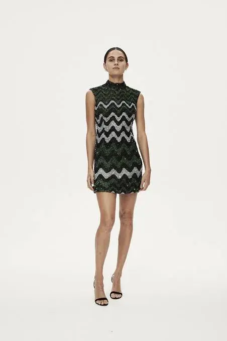 Rachel Gilbert Callum Mini Dress Multi Sequin Size 2/AU 10 - Image 1