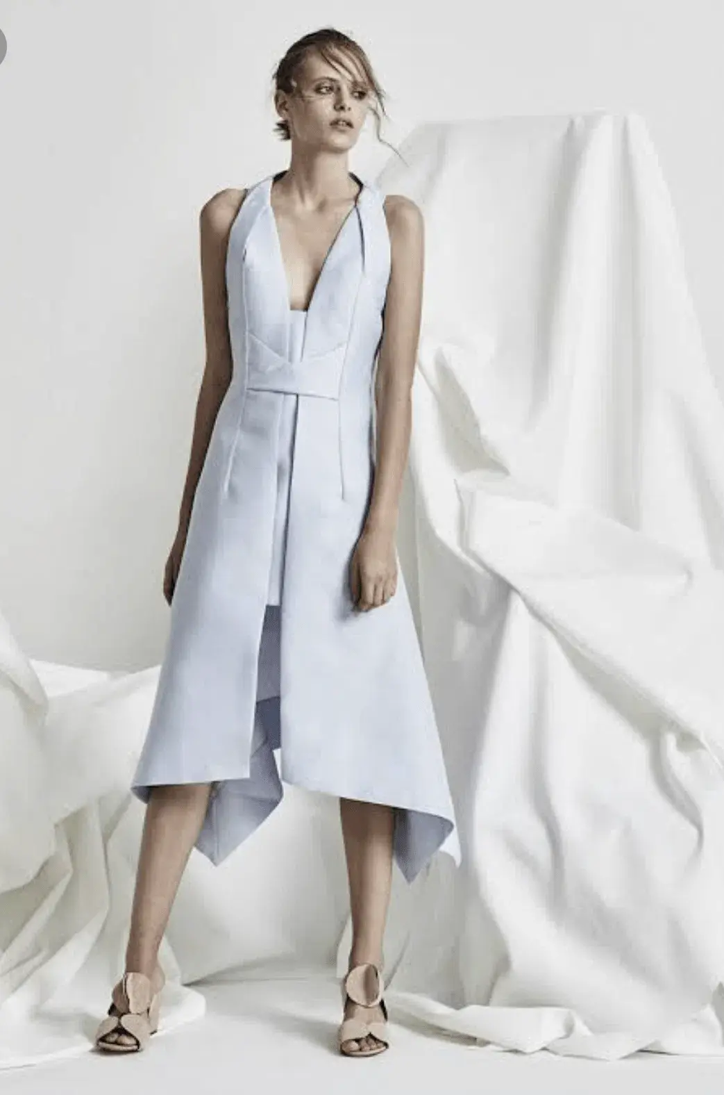 Acler Leighton Midi Dress Wedgewood Ice Blue Size 8 - Image 1