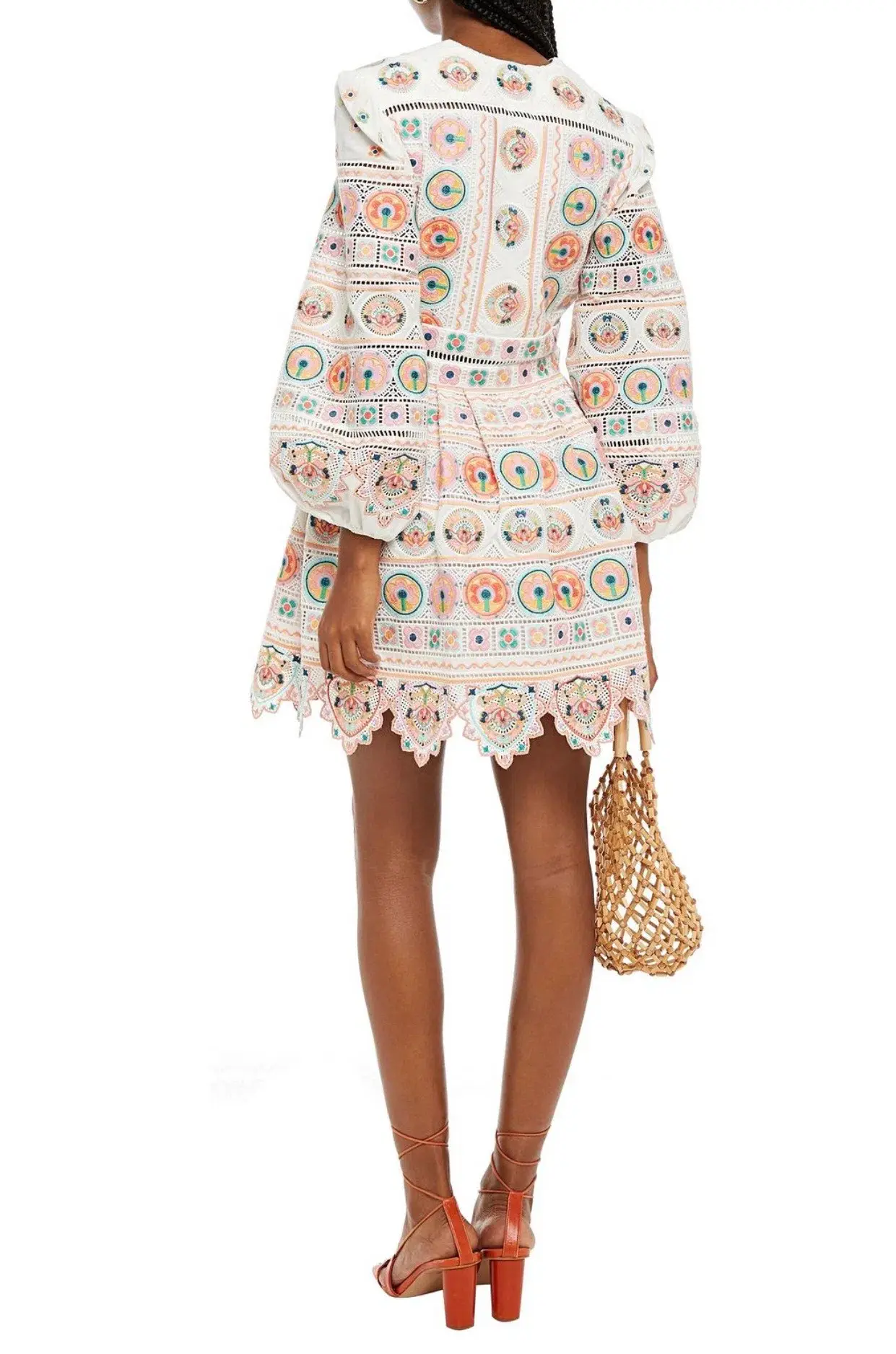 Zimmerman Embroidered Broderie Anglaise Cotton Mini Dress Print Size 8 - Image 2