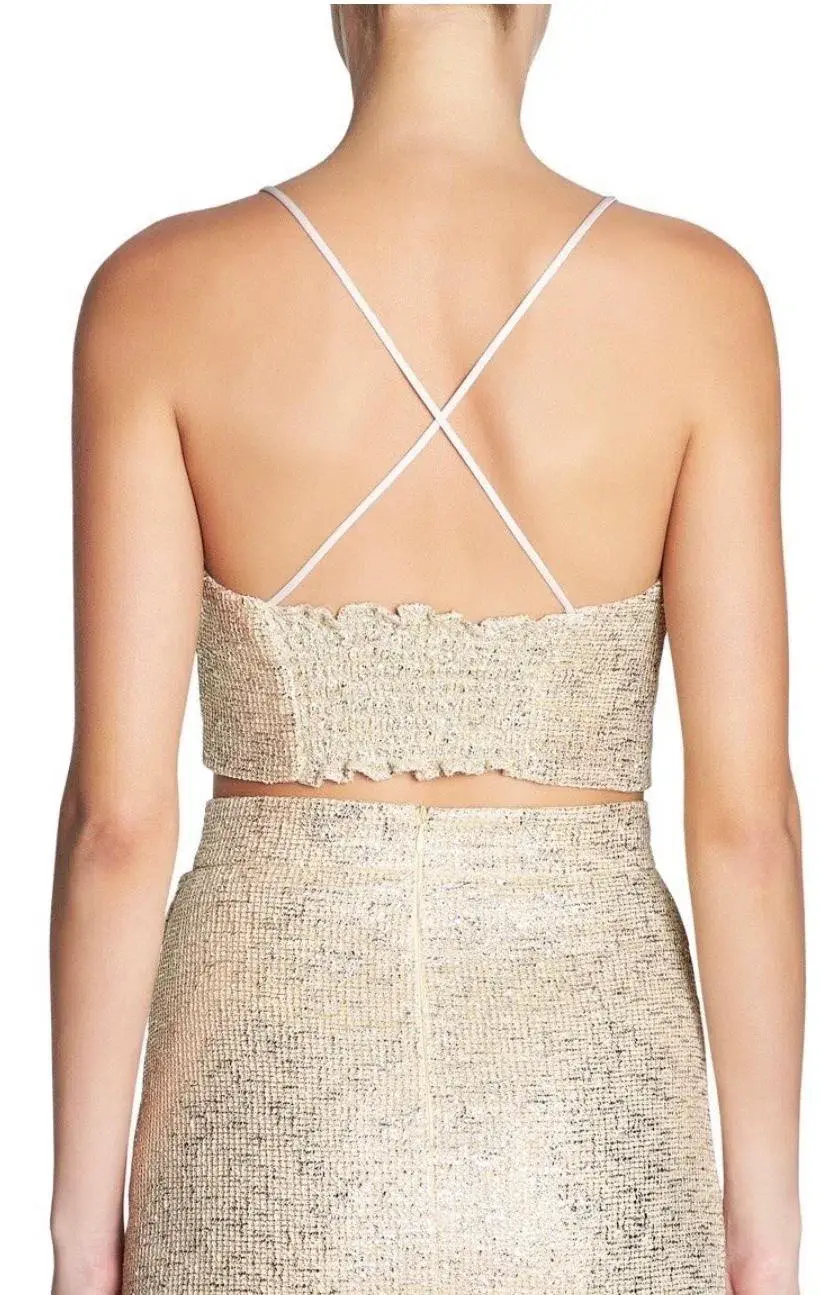 Manning Cartell Flash Bulb Mini Skirt & Cami Set Metallic Gold Size 8 - Image 2