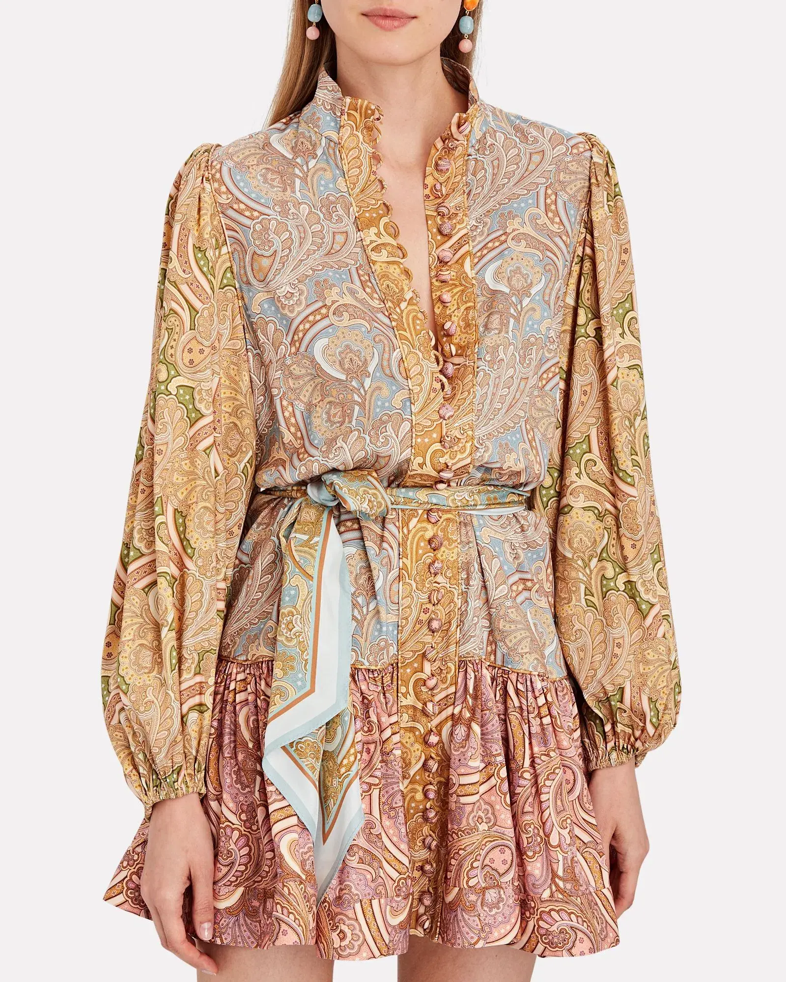 Zimmermann Tempo Silk Mini Dress Print Size 0/Au 8 - Image 3