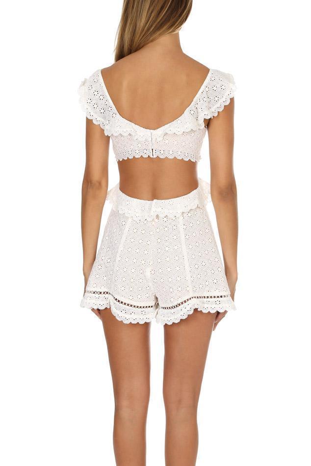 Zimmermann Jasper Honeycomb Playsuit Ivory Size 8 - Image 3