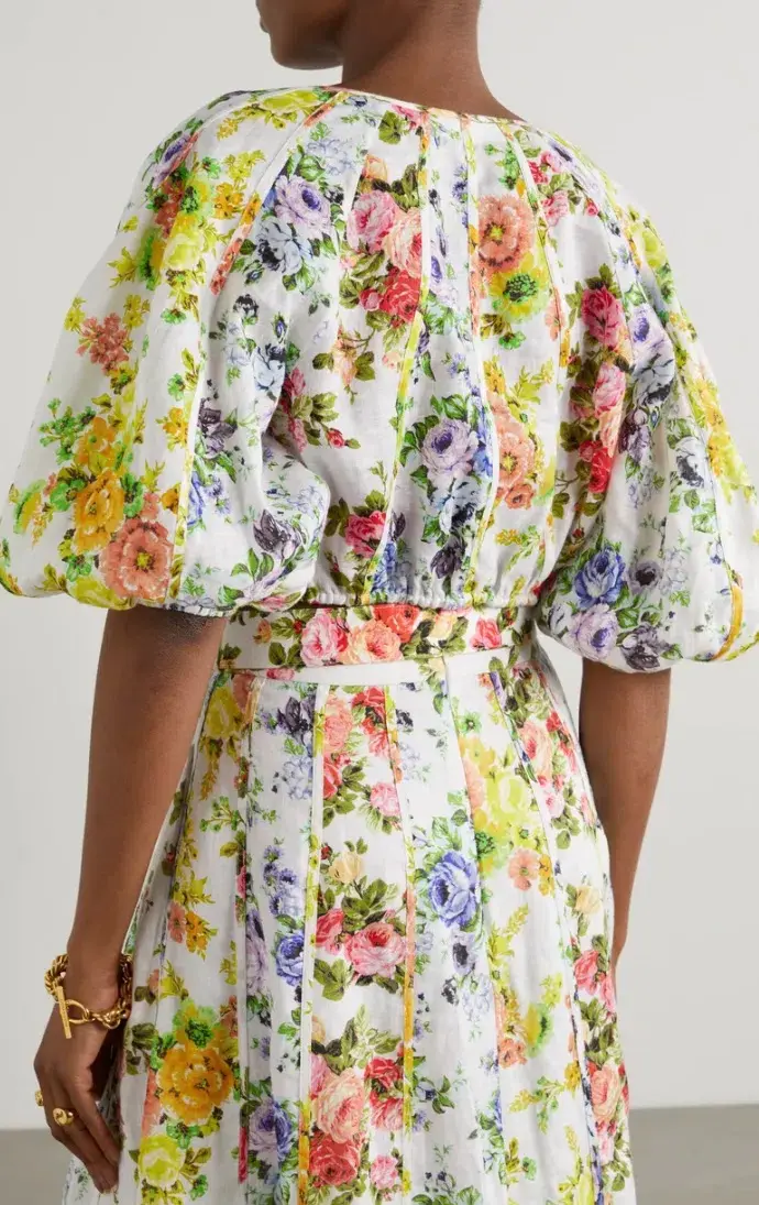 Zimmermann Net Sustain Floral Print Top & Skirt Set Size 1/AU 10 - Image 3