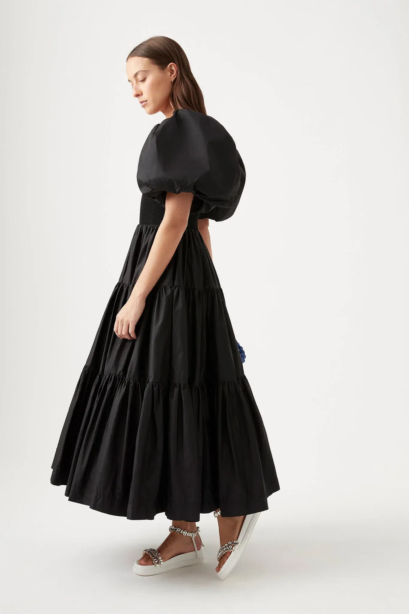 Aje Casa Puff Sleve Midi Dress Black Size 12 - Image 2