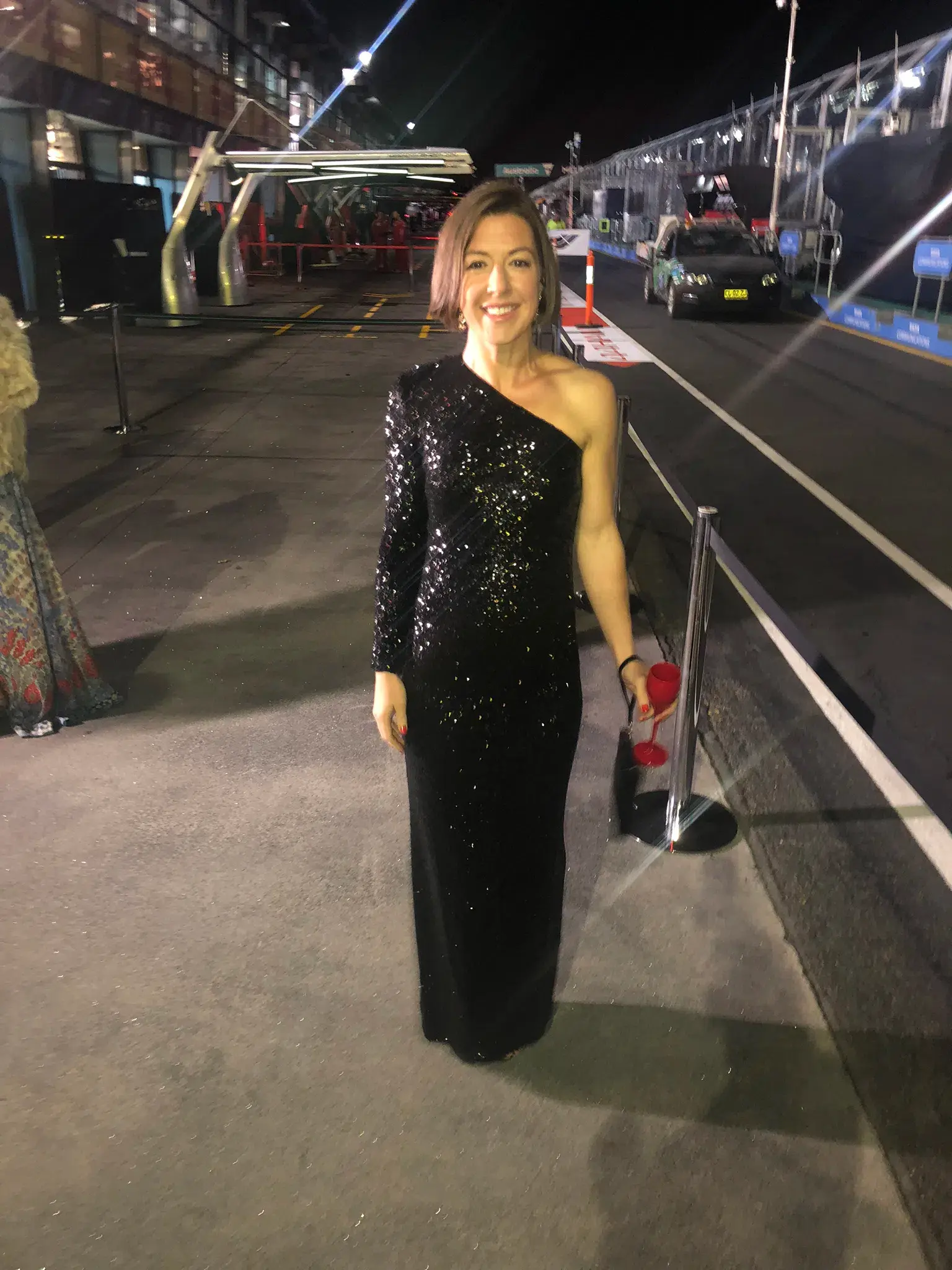 Carla Zampatti Midnight In Paris Sequin Gown Black Size AU 6 - Image 2
