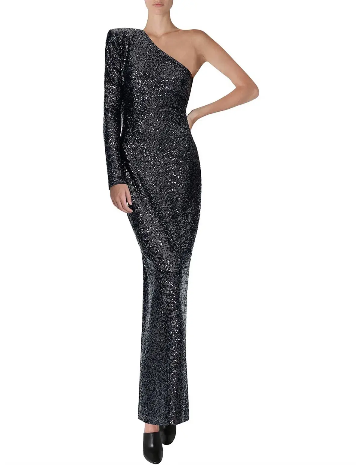 Carla Zampatti Midnight In Paris Sequin Gown Black Size AU 6 - Image 1