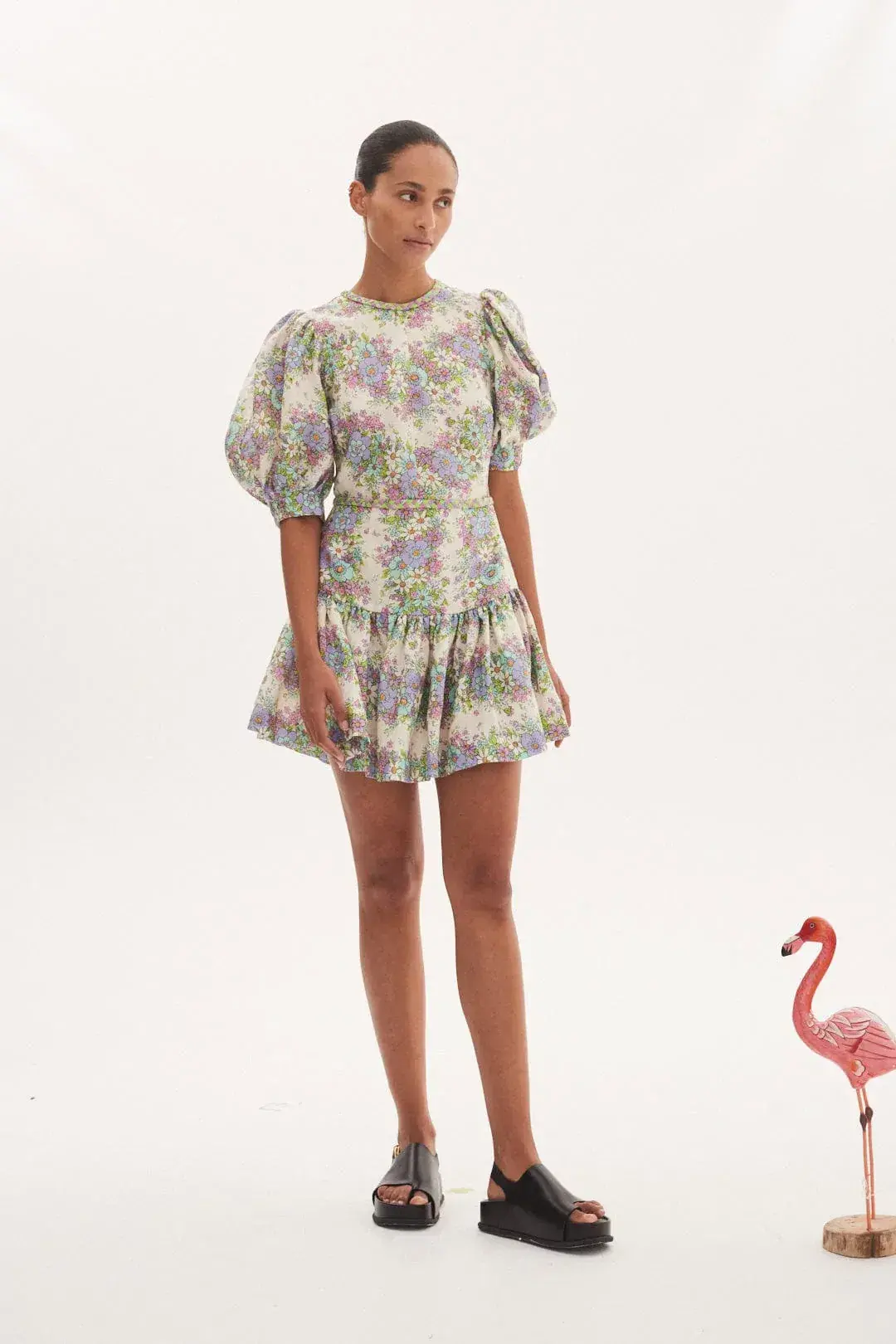 Alemais Agnes Mini Dress Cream Size AU 10 - Image 1