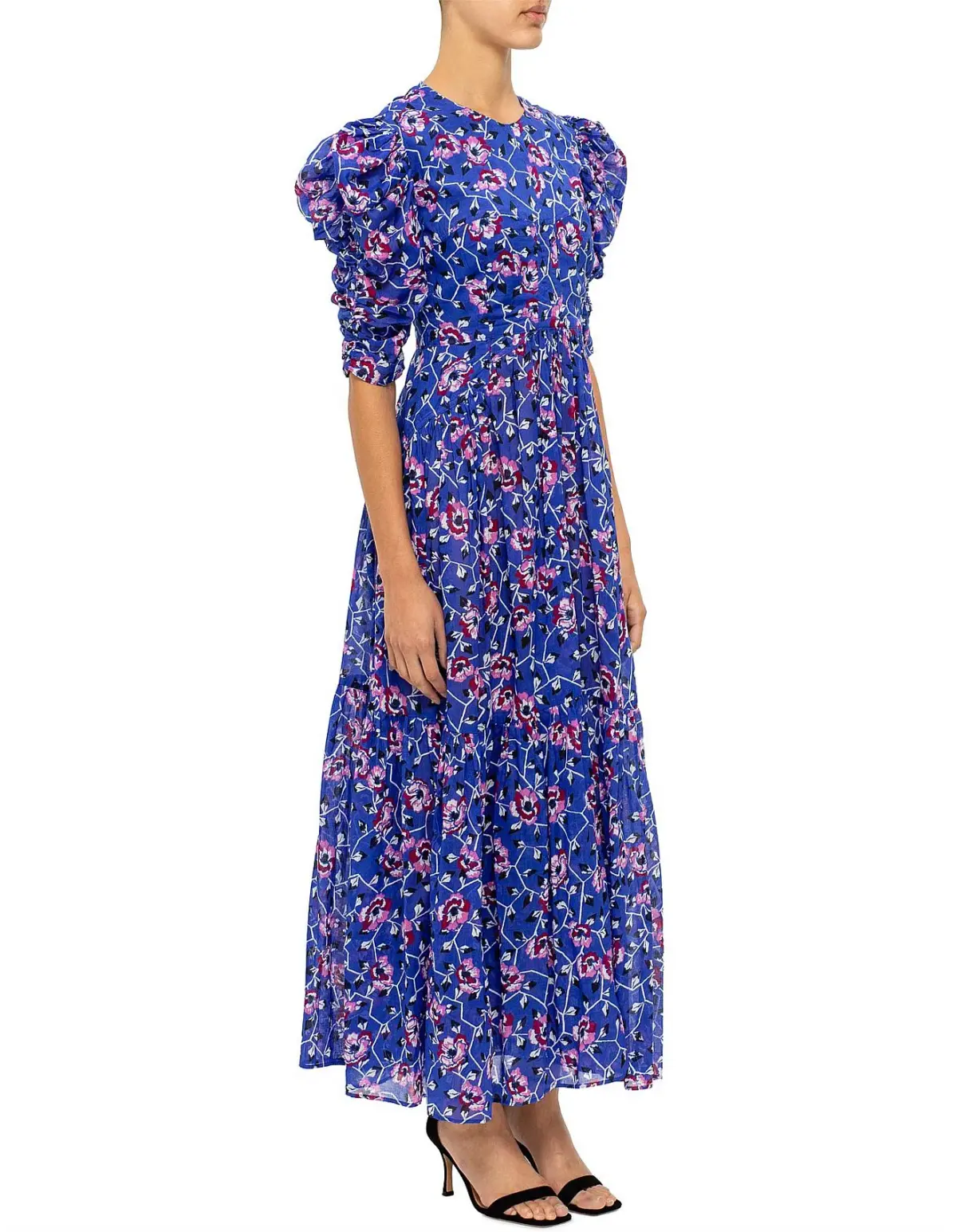 Isabel Marant Etoile Electric Dress Floral Print Blue Size 10 - Image 3