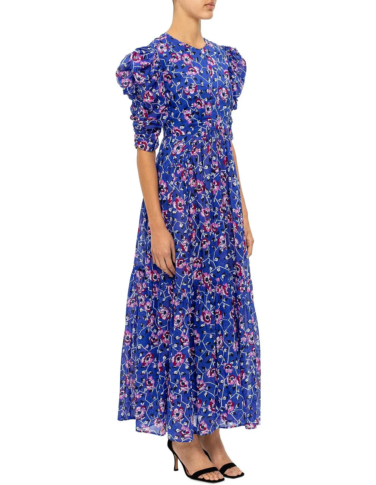 Isabel Marant Etoile Electric Dress Floral Print Blue Size 10 - Image 3