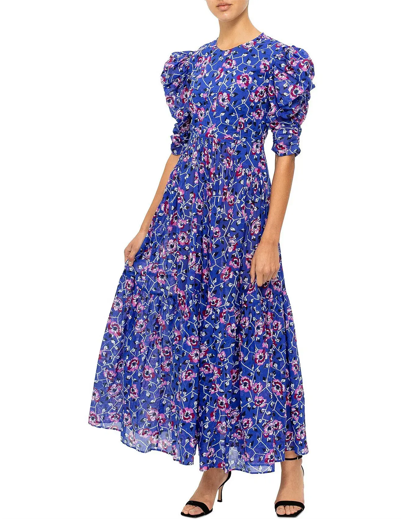 Isabel Marant Etoile Electric Dress Floral Print Blue Size 10 - Image 5