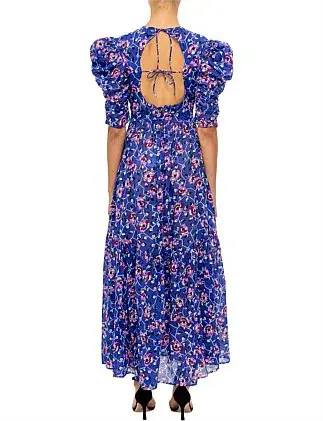 Isabel Marant Etoile Electric Dress Floral Print Blue Size 10 - Image 2