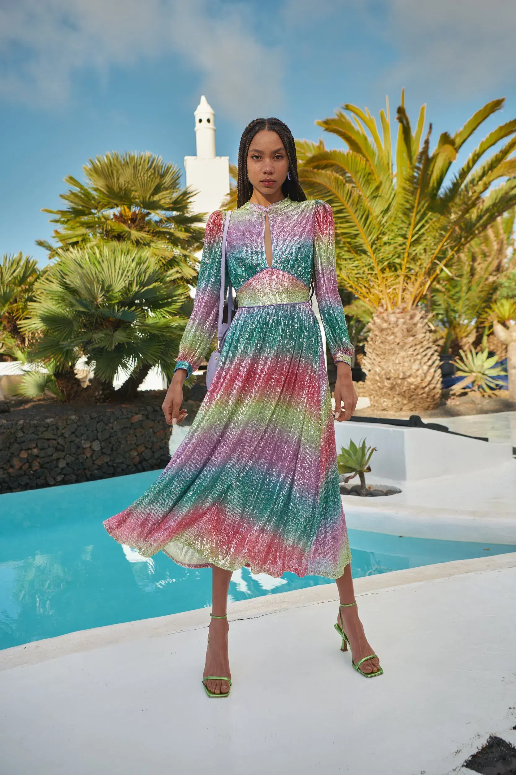 CeliaB Cuarzo Sequin Dress Midi Multi - Image 2